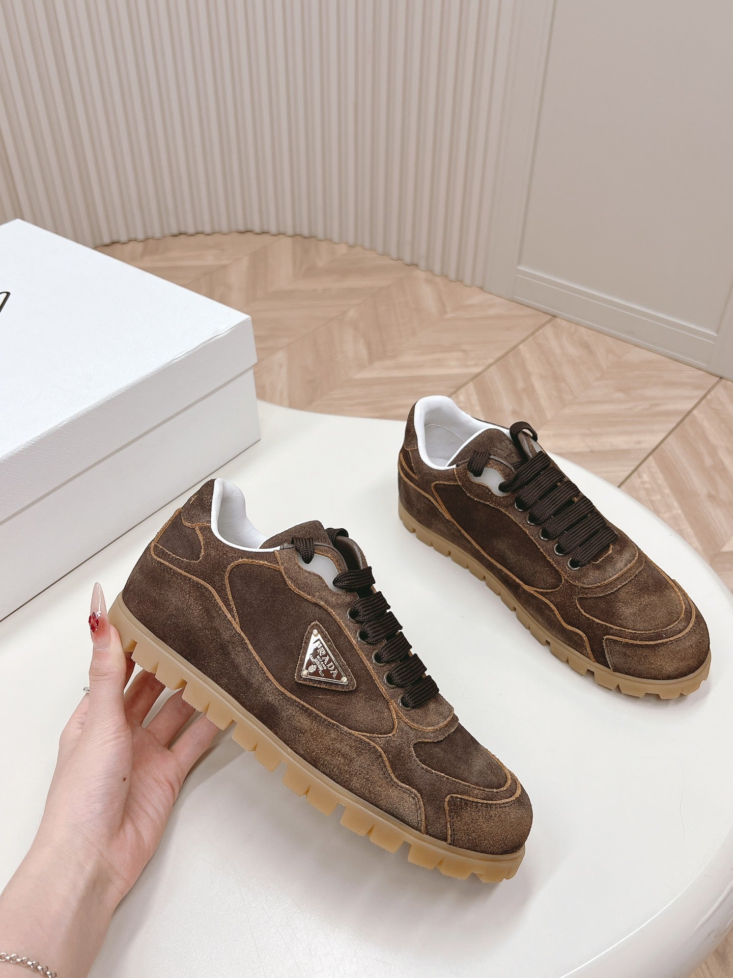 PRA FADED SUEDE SNEAKERS CHOCOLATE、mysite、Cacoeks