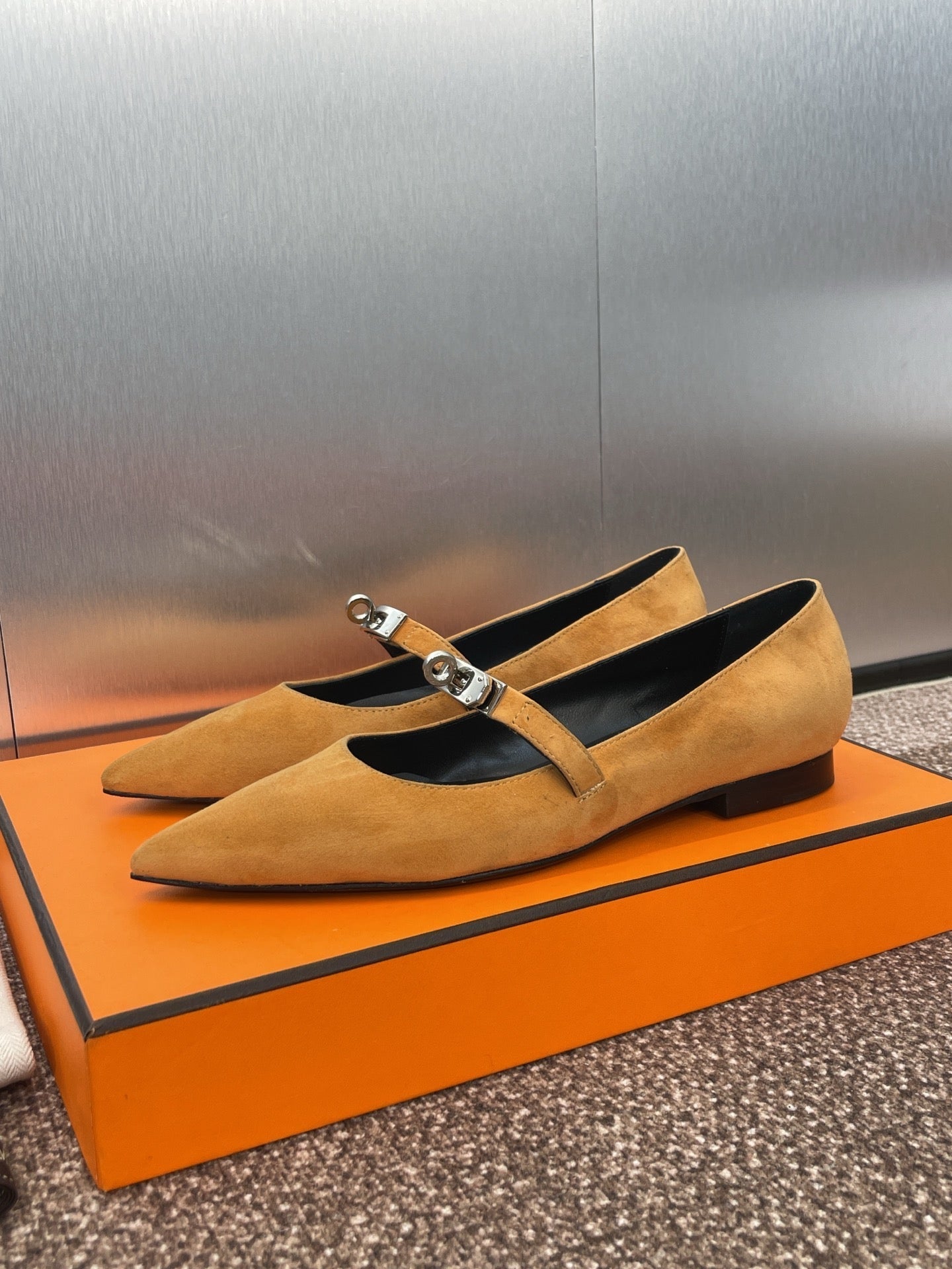 KIARA FLAT PUMP IN BRONZE BROWN SUEDE、mysite、Cacoeks