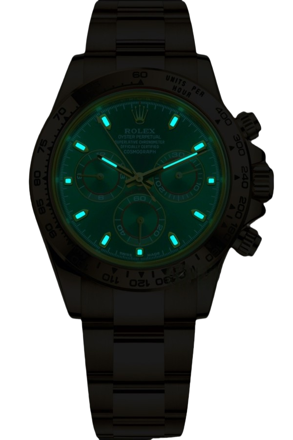 Rolex Daytona Green Dial SuperClone Swiss Replica Watch 18kGold Bracelet Ref 116508-4130 Swiss Movement