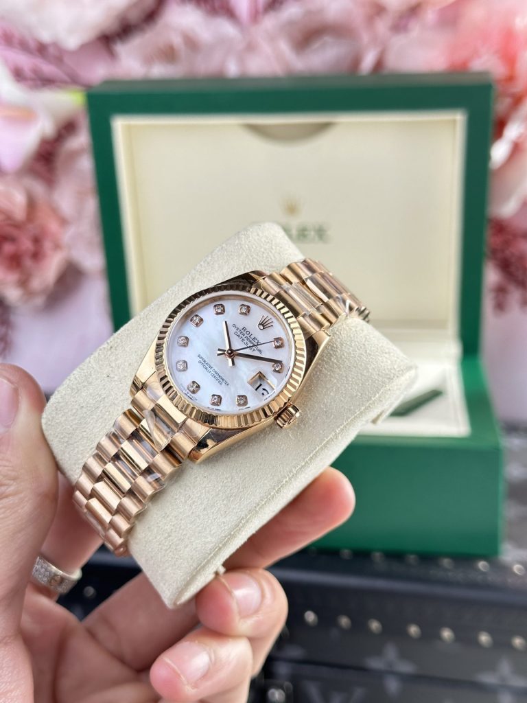 Đồng Hồ Rolex Datejust 278275 Replica 11 Nữ Mặt Khảm Xà Cừ 31mm (2)