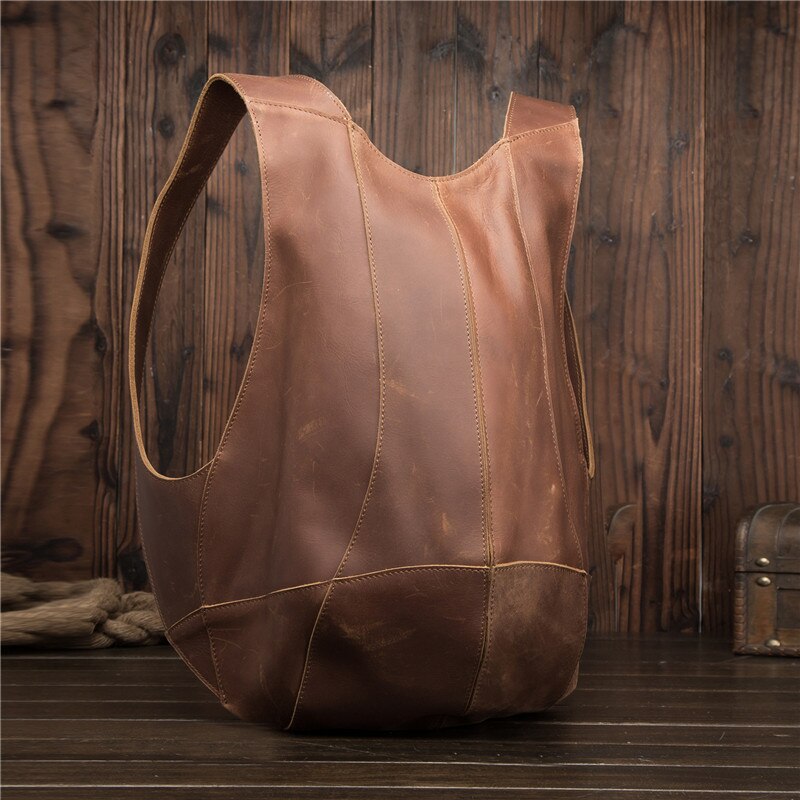 Front Display of Genuine Leather Backpack