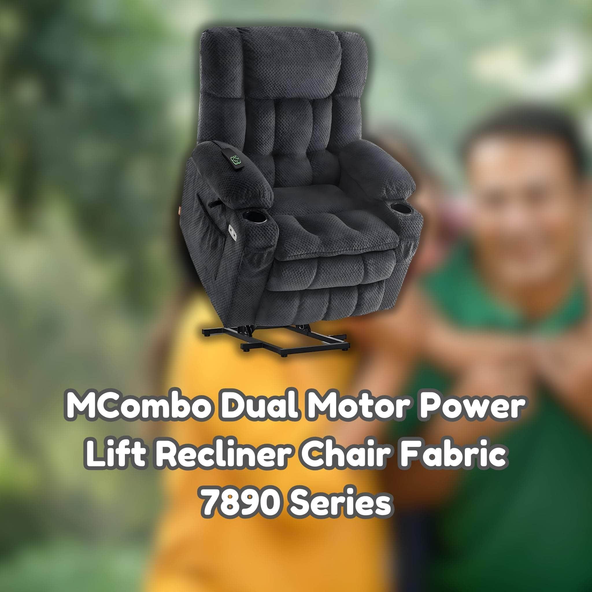 MCombo Dual Motor Power Lift Recliner Chair Fabric 7890 Series