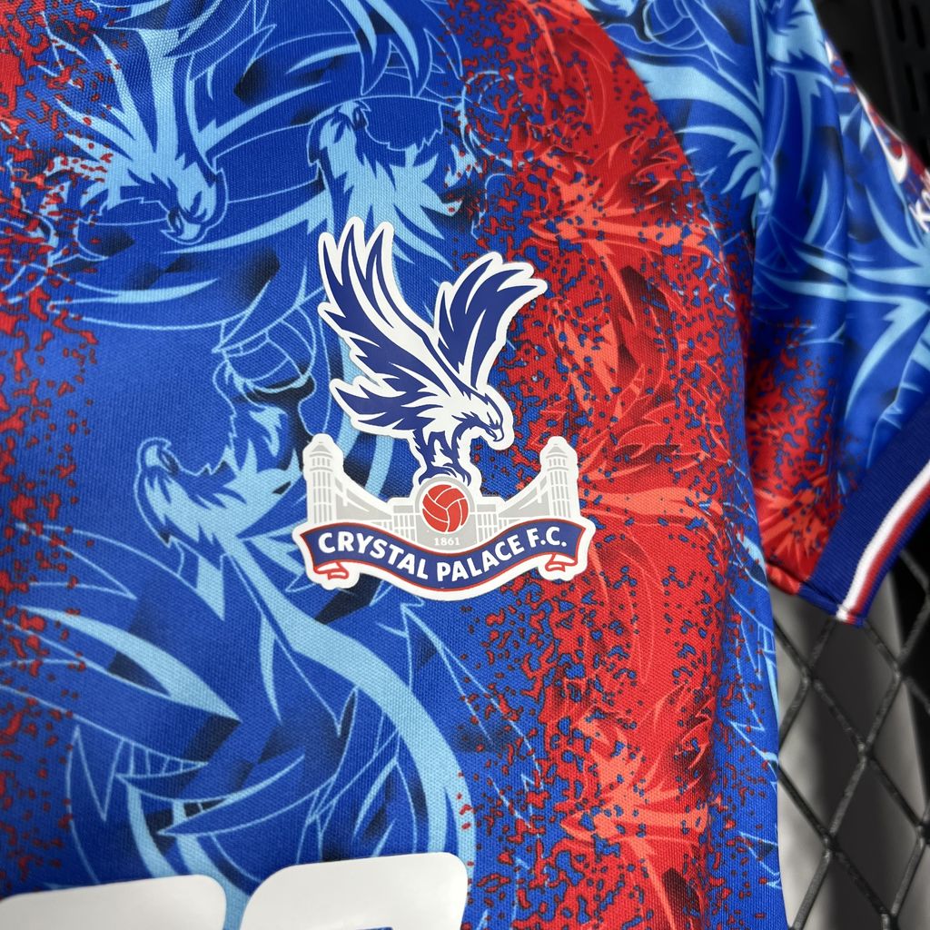 Higojerseys-Crystal Palace 24-25 Home Stadium Kids Kit