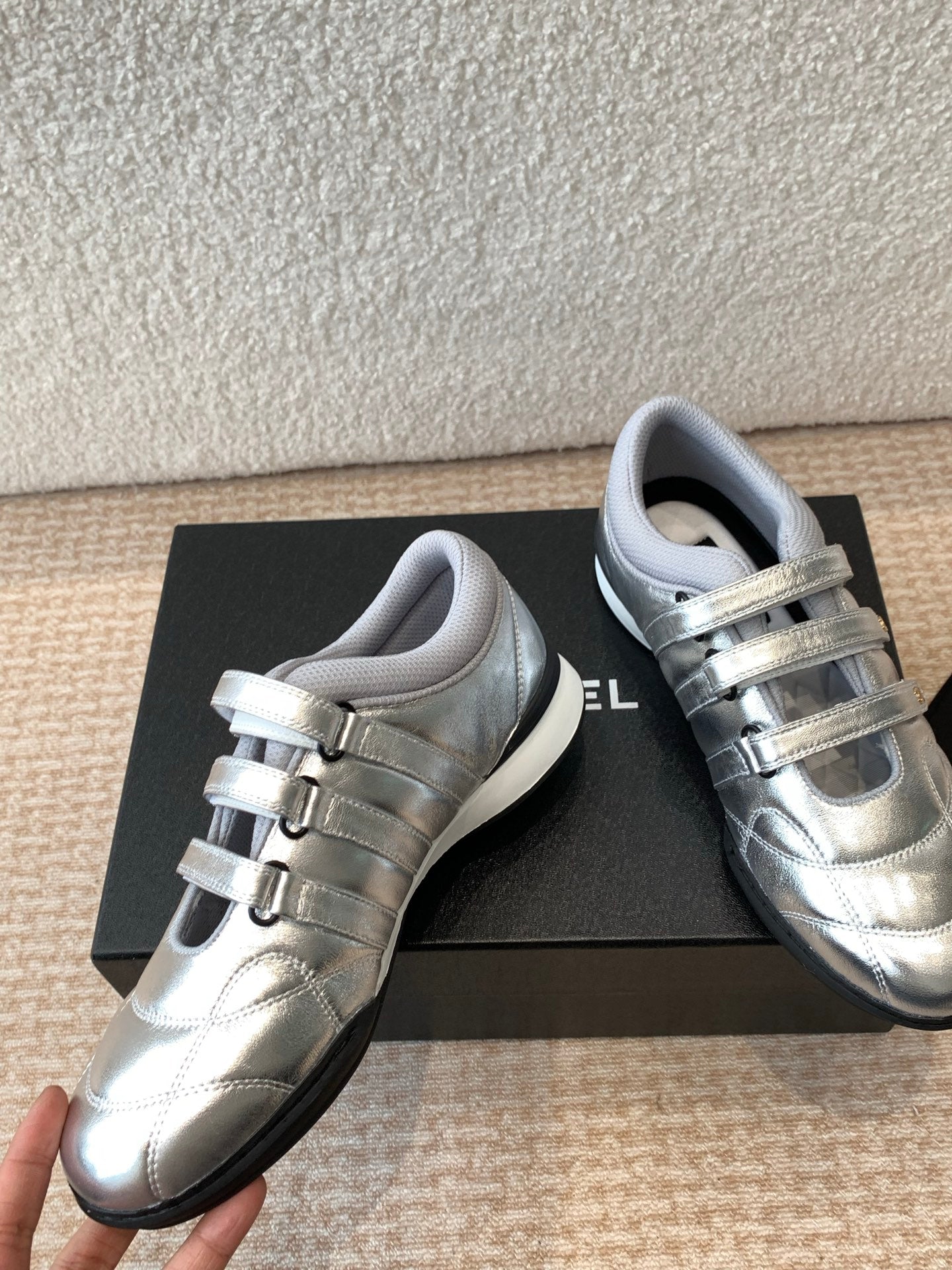 MARY JANE SNEAKERS IN SILVER LAMBSKIN、mysite、Cacoeks