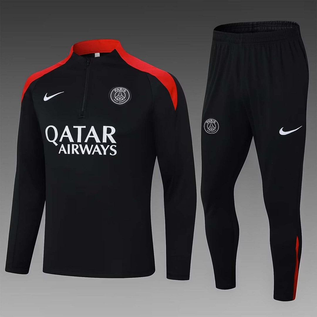 24/25 Psg Paris Saint-Germain Half-Pull Training Suit Black red Set-mysite Custom Football Kit- Nextkits