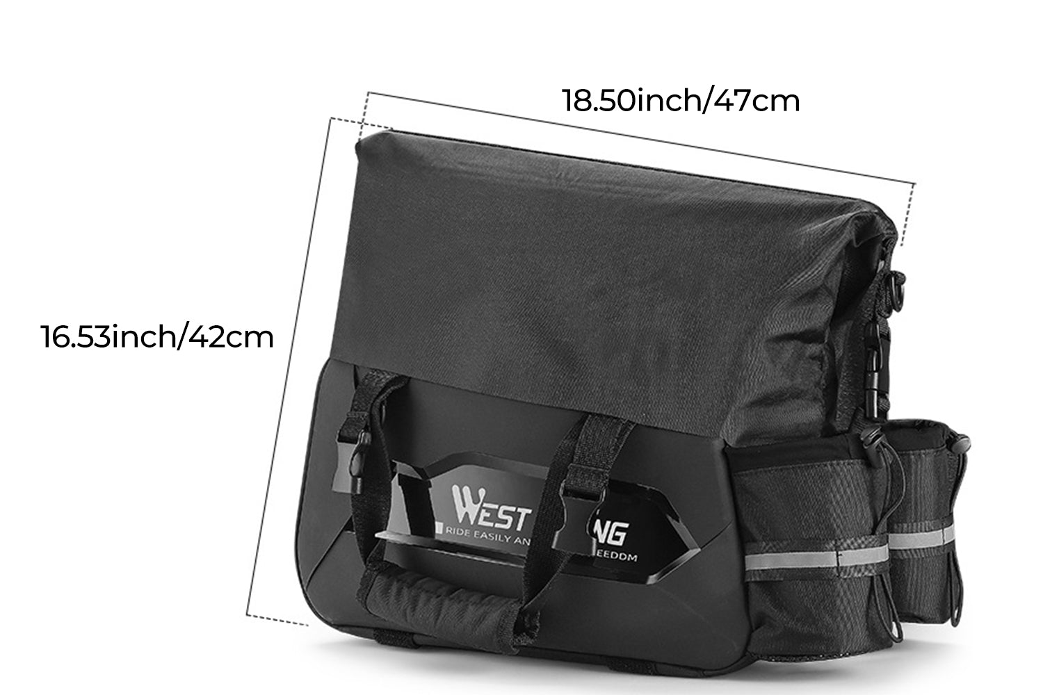 25L Hard Shell Rear Rack Bag with 2 Water Bottle Bags、mySite、bearsvspackers