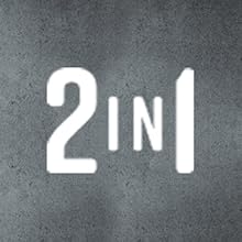 A text graphics image that reads: 2 in 1