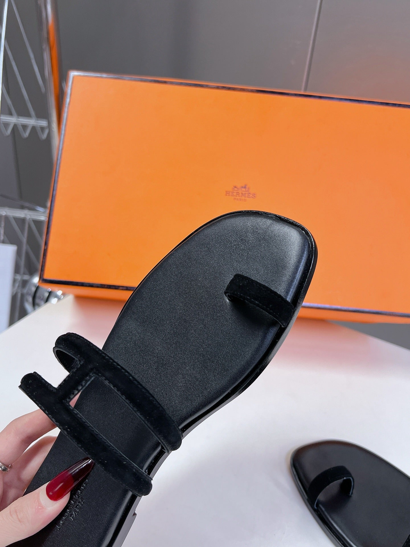 Georgia Sandals Black Suede Black Calfskin、mysite、Cacoeks