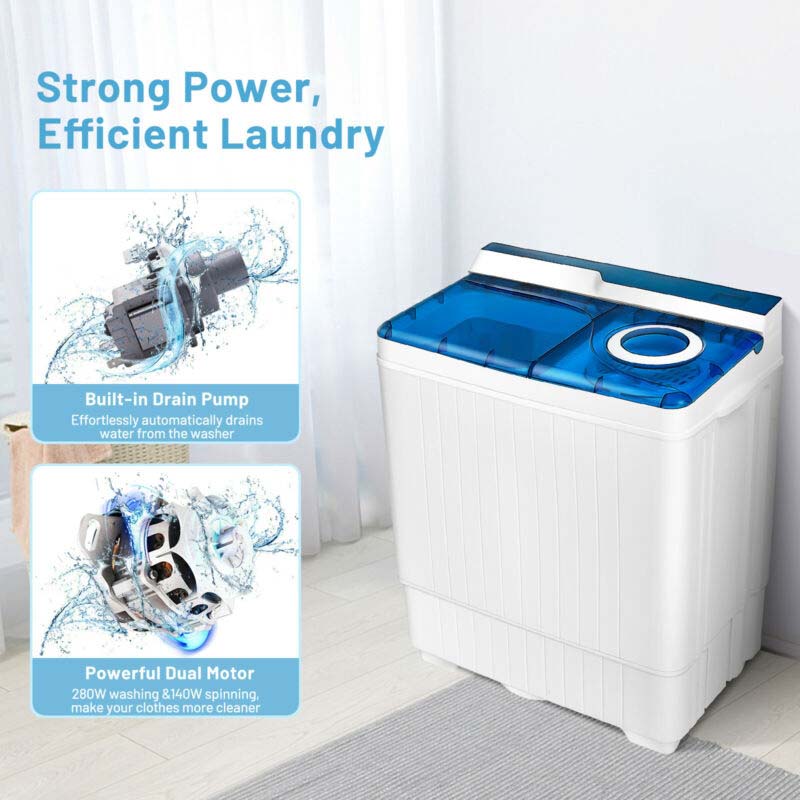Eletriclife 26 Pound Portable Semi-automatic Washing Machine