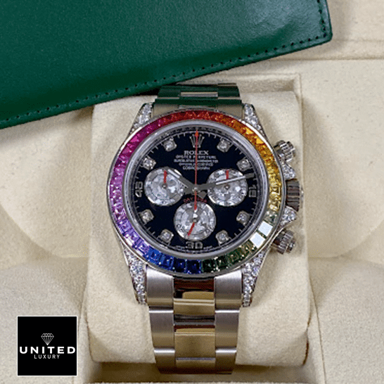 Rolex Daytona Stainless Steel Oyster Bracelet Rainbow Diamond Bezel 116599RBOW Replica