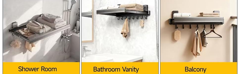 Bathroom folding towel rack