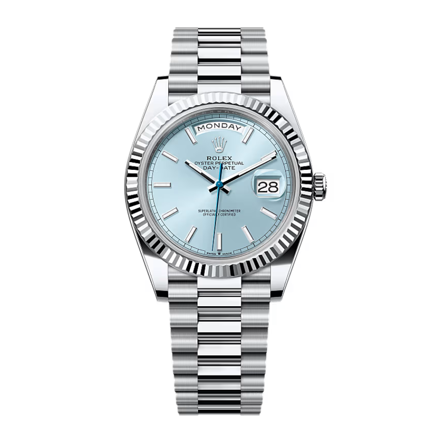 Rolex Day Date Ice Blue Grooved Replica 1