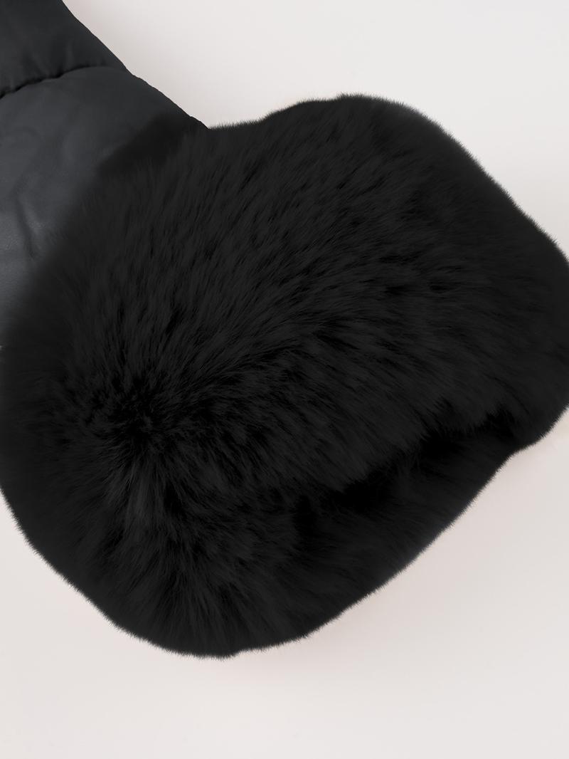 Women's Casual Outdoor Commuter Jacket with Faux Fur Collar, Warm Fashionable Leisure Wear, Includes Belt, Fall & Winter Thick Woven Fabric