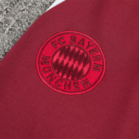 JerseysGala.com | Bayern Munich 24-25 Long Sleeve Training Set - Deep Red -Customize Name, Number and Patch | Worldwide Shipping