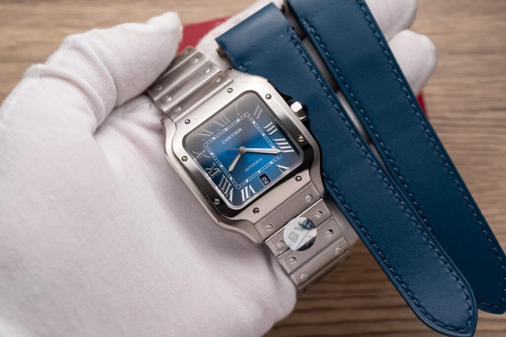 Đồng Hồ Cartier Santos de Cartier WSSA0013 Rep 11 Blue Dial BV 39 (9)