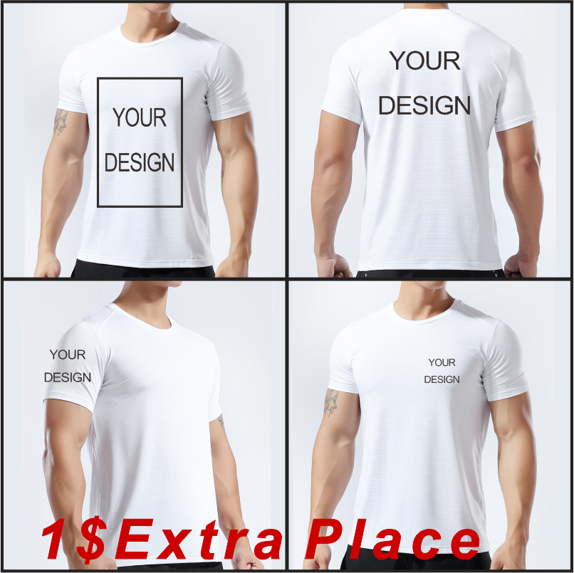 2022 Men's Quick Dry Round Neck T-shirt Custom Printed Embroidered Logo Sports Fitness Short Sleeve Top Running Shirt 10 Colors