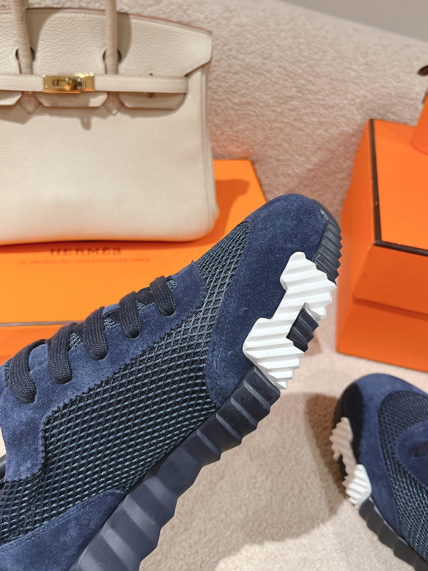 MAINLAND SNEAKER IN CLASSIC BLUE SUEDE AND BREATHABLE MESH FABRIC、mysite、Cacoeks
