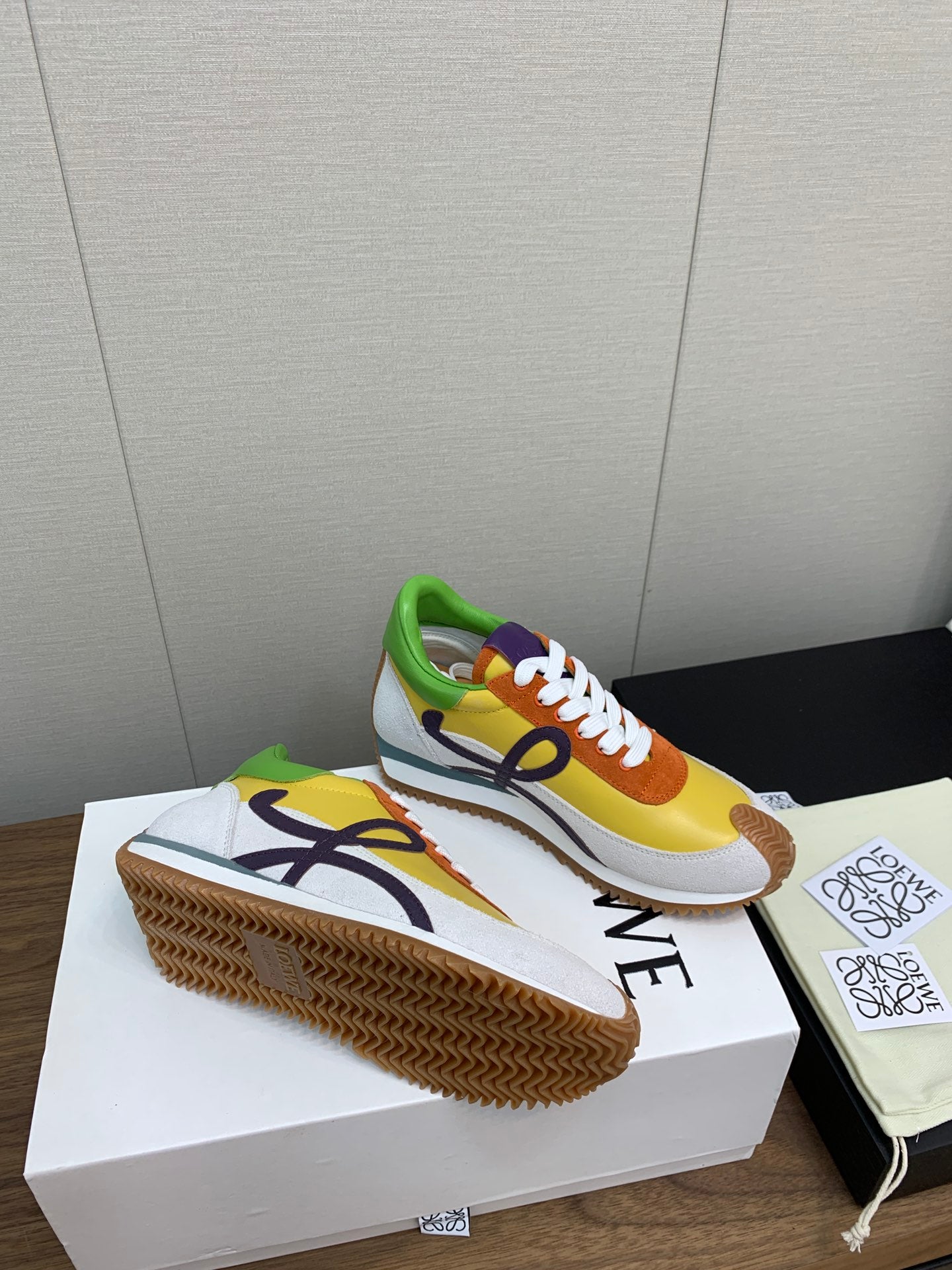 LW FLOW RUNNER SNEAKER LEMON-BRICK SUEDE、mysite、Cacoeks