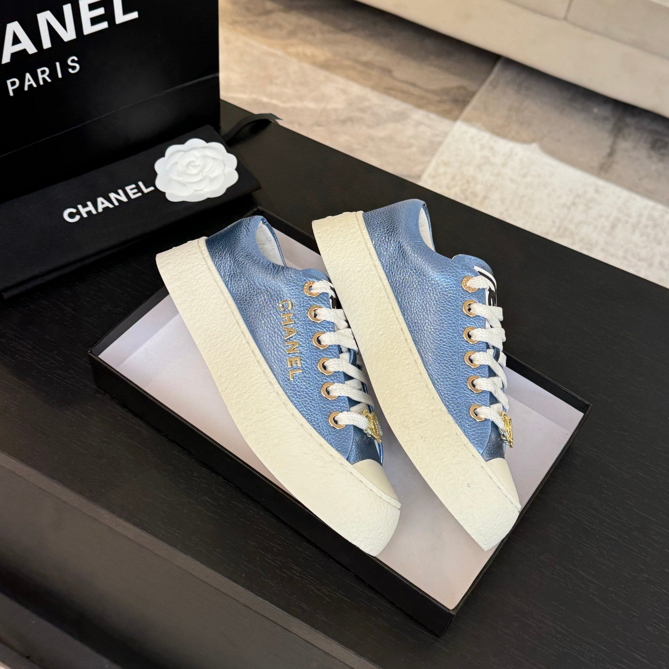 BIG-HEAD COOKIE SHOES IN TEAL BLUE MIX WHITE LAMBSKIN、mysite、Cacoeks