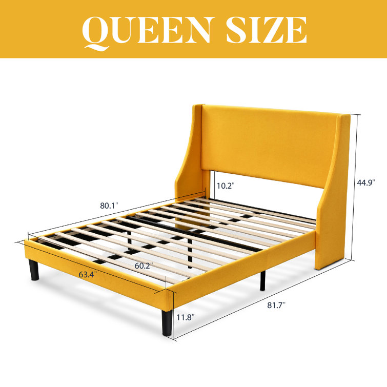Bowdoin Upholstered Wingback Platform Bed