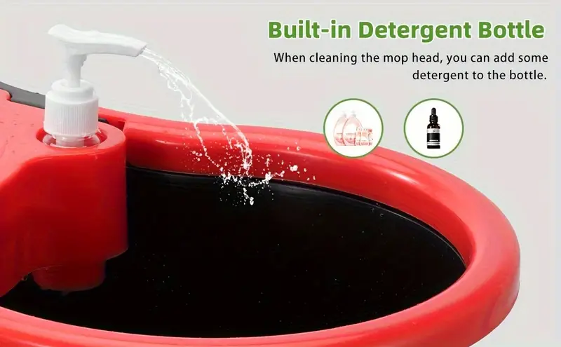 spin mop and bucket with wringer set bathroom mop bucket school bathroom 360 spinning mop   with 3pcs microfiber mop replacement heads 61 stainless steel adjustable handle for floor cleaning bucket floor cleaning tool details 1