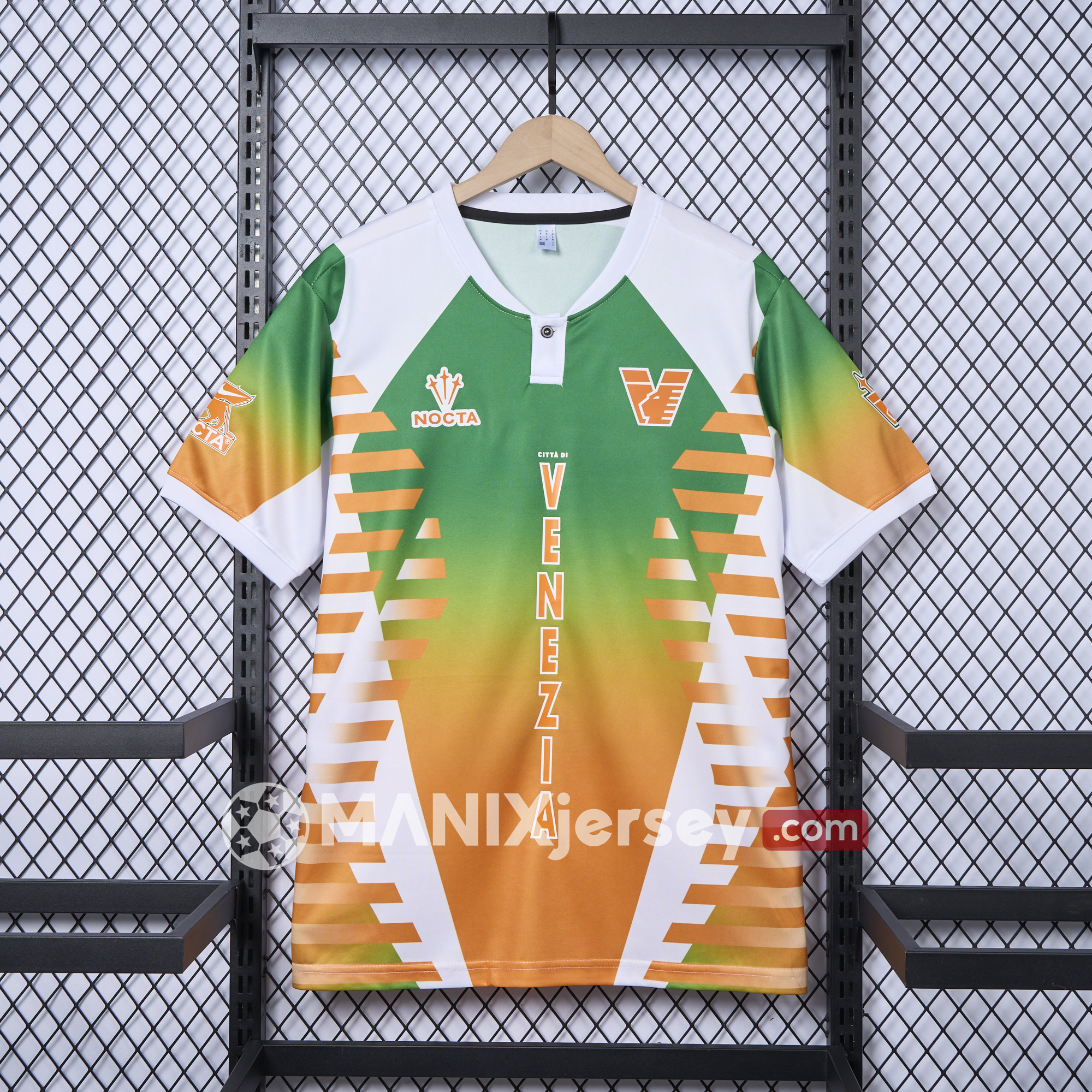 ManixJersey.com | Venezia FC 24-25 Orange and Green Pre-Match Jersey - Fans Version -Customize Name, Number and Patch | Worldwide Shipping