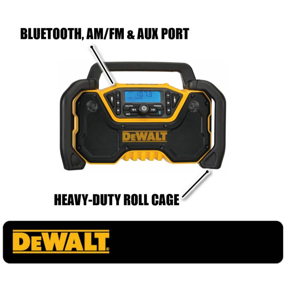 DEWALT DCR028B 20-Volt MAX Compact Bluetooth Radio (Tool Only) 5 Image 3 - DEWALT DCR028B 20-Volt MAX Compact Bluetooth Radio (Tool Only), 15 AMP, 4500 RPM