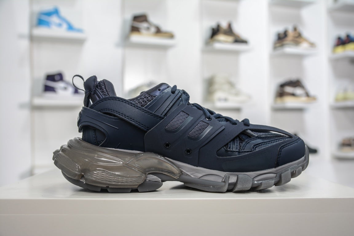 Balenciaga Track Clear Sole Sneaker in Dark Navy、mysite、Cacoeks