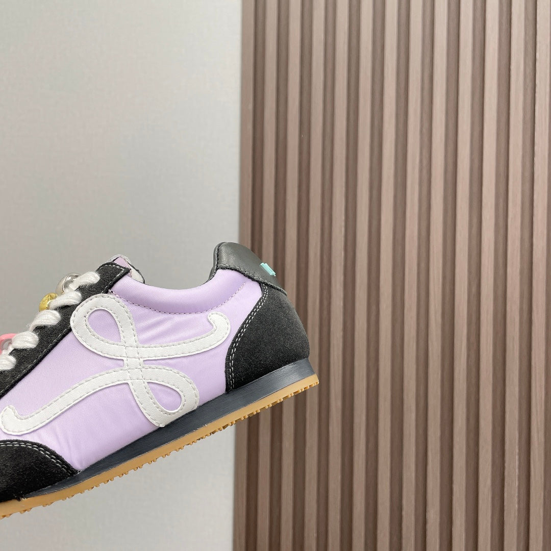 BALLET RUNNER 2.0 IN PURPLE PASTEL MIX BLACK SUEDE AND LYCRA FABRIC、mysite、Cacoeks
