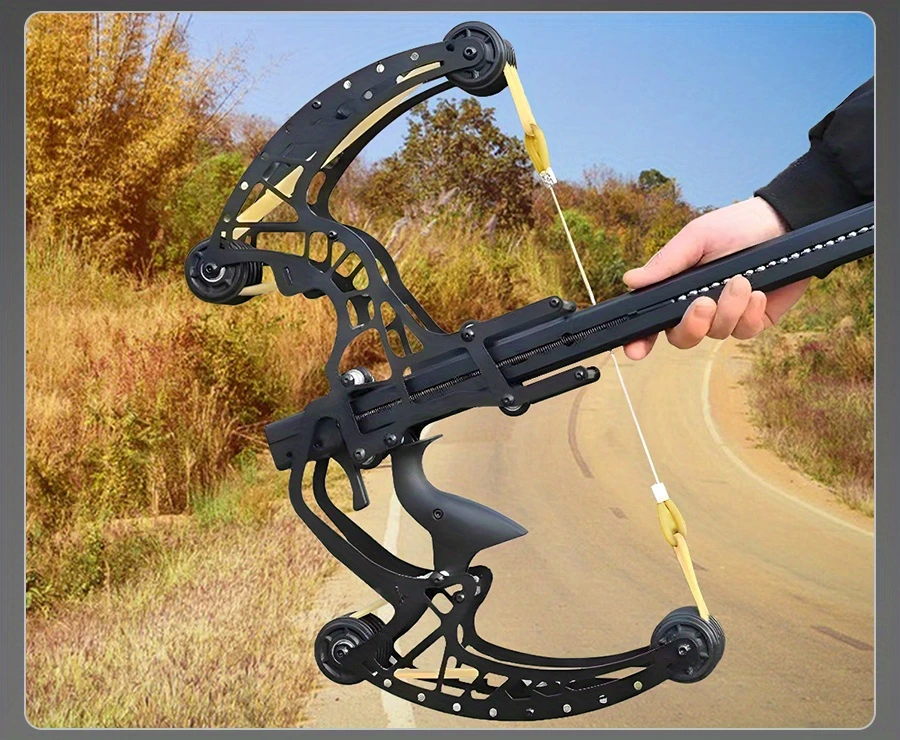 new   50 shots steel ball compound bow recurve bow full metal   shooting slingshot archery and ball dual use bow outdoor competitive sports high power long range adult bow details 15