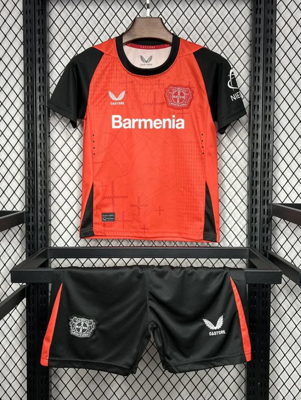 24/25 Bayer Leverkusen Home Football Shirt Kids Size Suit-mysite Custom Football Kit- Nextkits