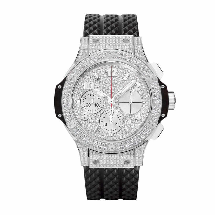 hublot classic fusion chronograph with diamond silver dial replica