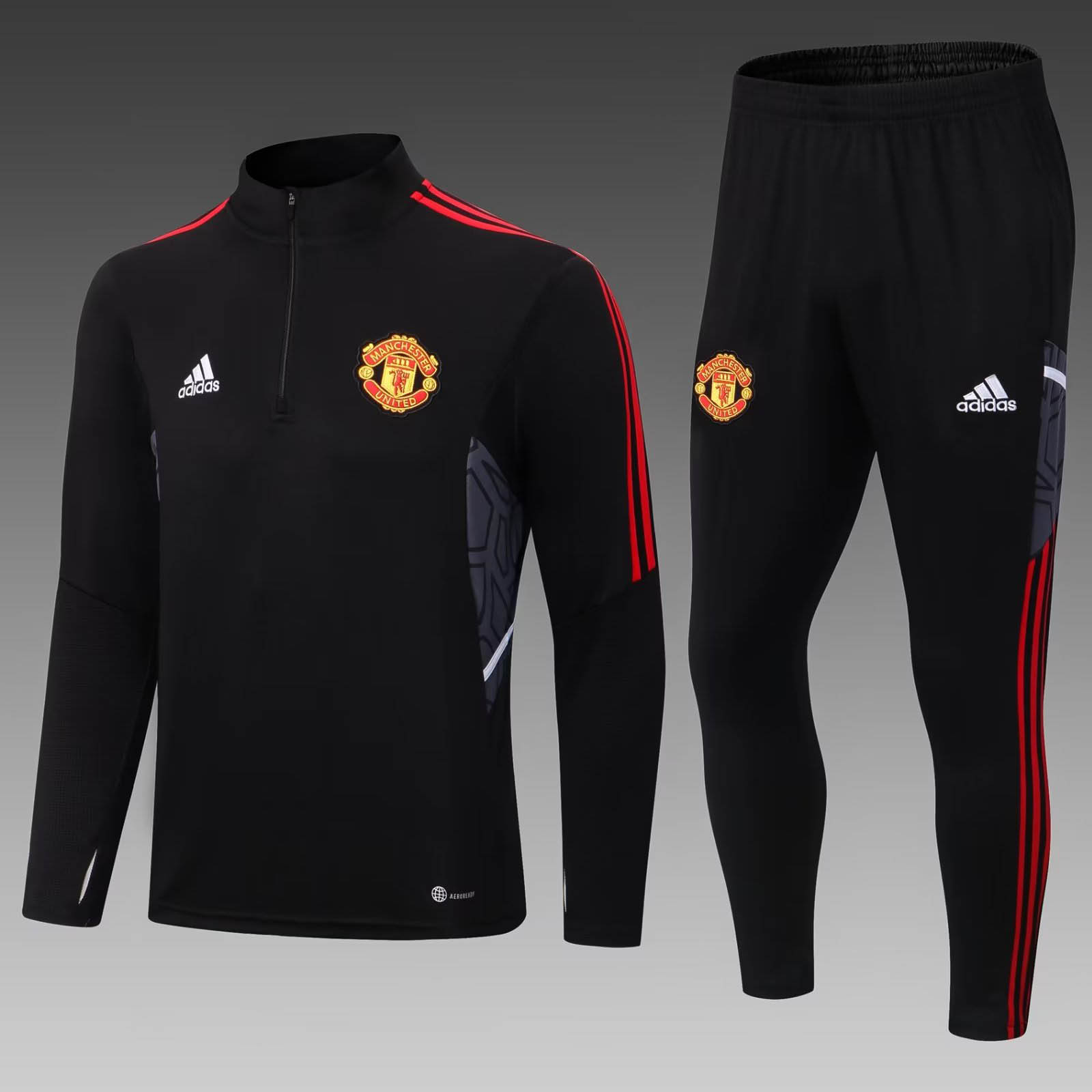 2022/2023 Manchester United Half-Pull Training Suit Black Football Shirt 1:1 Thai Quality Set:football jersey mysite: unitedjerseyfootball 邓江浪:football