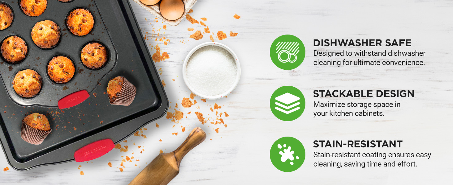 Non-Stick Kitchen Oven Baking Pans-Deluxe & Stylish Nonstick 