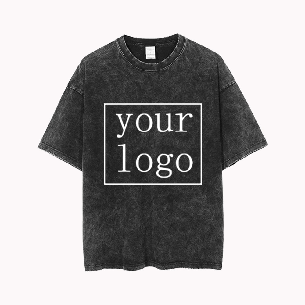 Customized Printed Cotton T Shirt Harajuku Men's Top DIY Your Like Photo Logo T-shirt Vintage Personalized Custom Short Sleeves