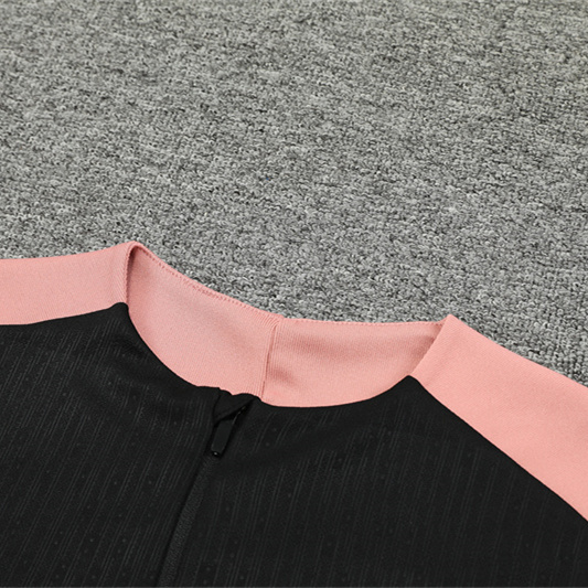 JerseysGala.com | Paris Saint-Germain PSG X JD 24-25 Long Sleeve Training Set - Player Version - Black and Pink -Customize Name, Number and Patch | Worldwide Shipping