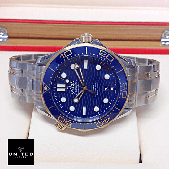 Omega Seamaster Blue Dial Diver 300m Steel Bracelet Replica in the box