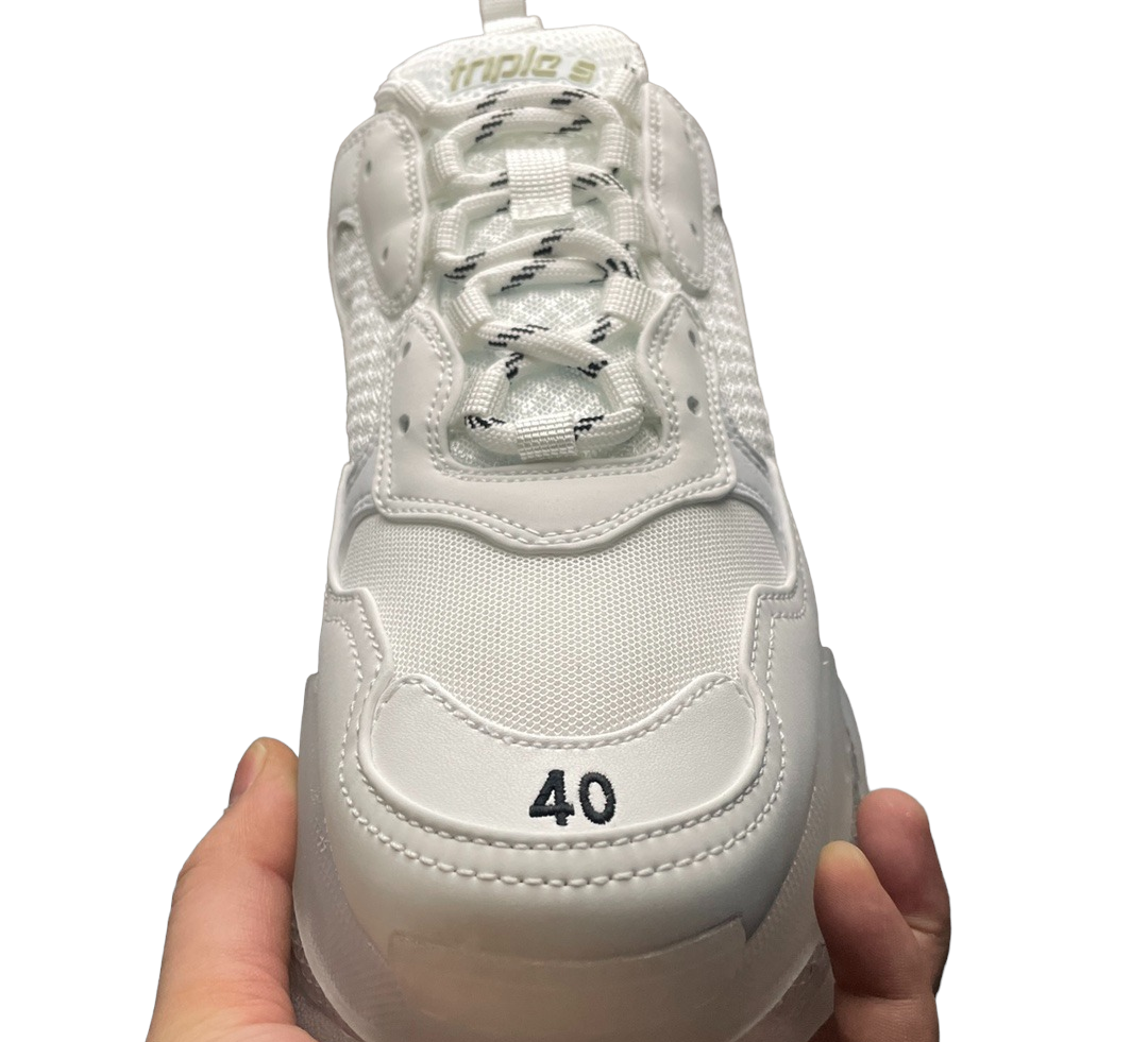 Balenciaga Triple S Sneaker Clear Sole in White、mysite、Cacoeks