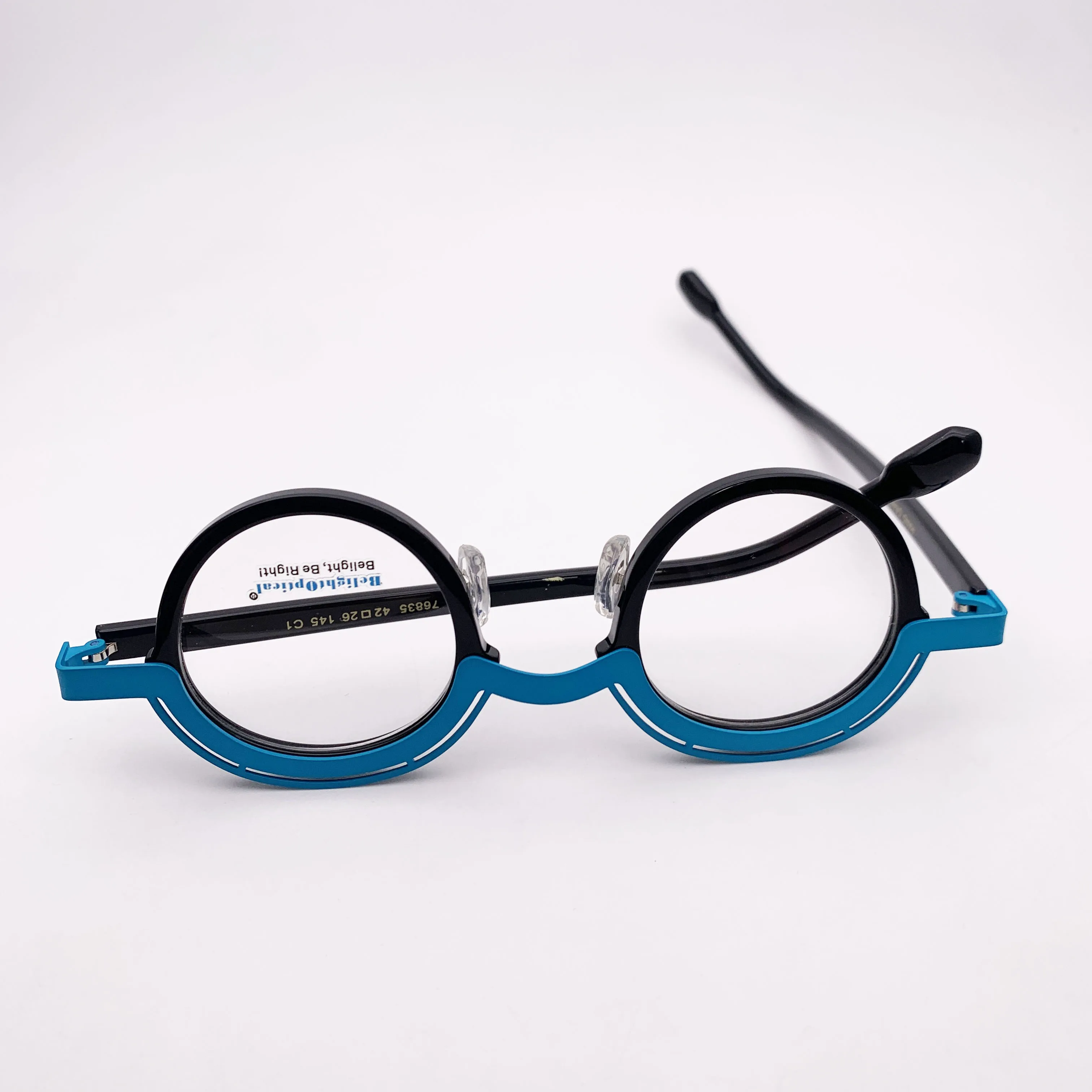 Acetate with Metal Colorful Vintage Combine Color Shape Optical Glasses Spectacle Frame Prescritpion Lens Women Style 76835