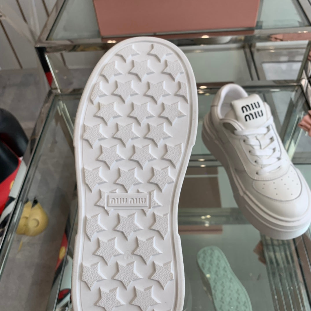 Sneakers Thick-soled White Cowhide、mysite、Cacoeks