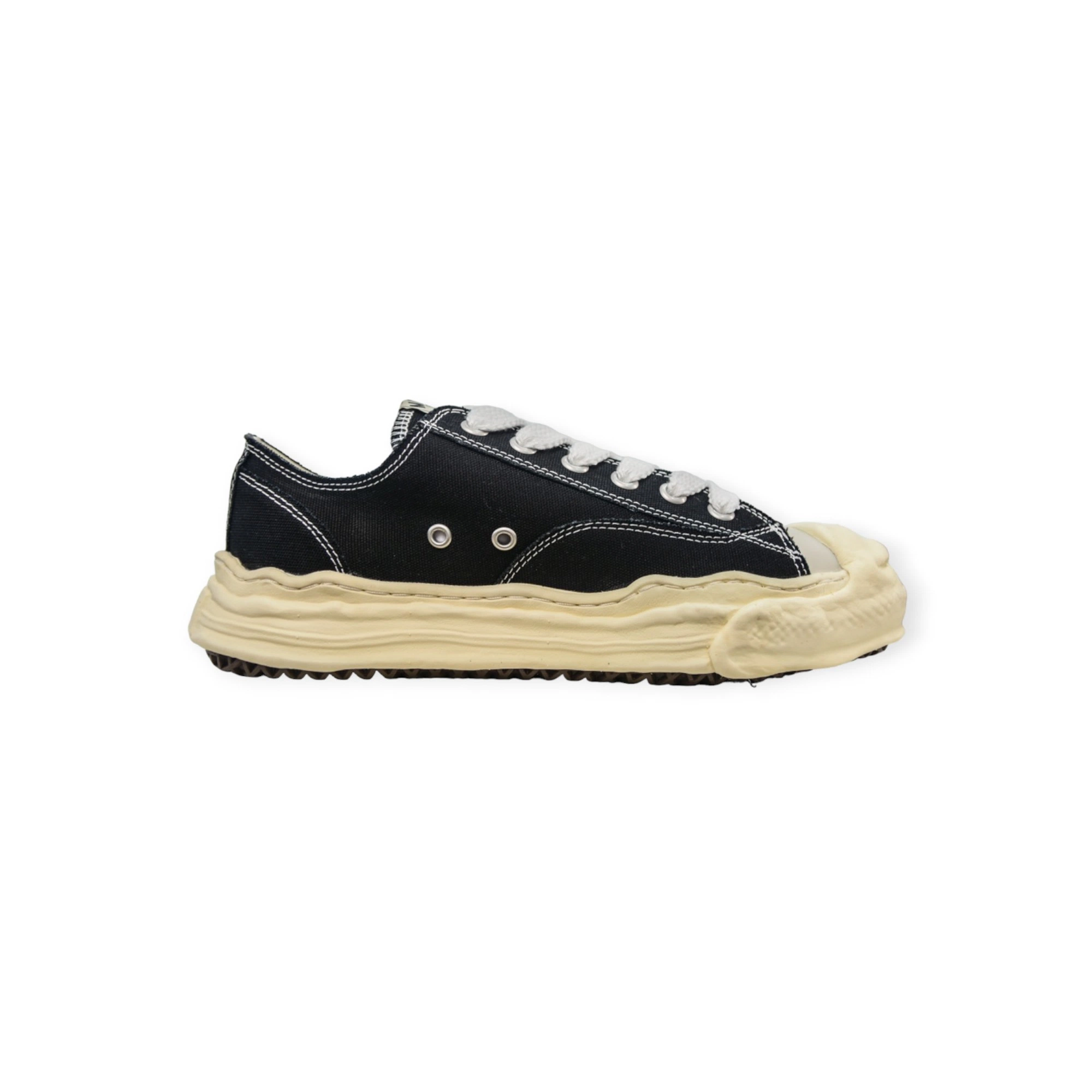 Maison Mihara Yasuhiro Hank VL OG Sole Canvas Low-top Sneaker Black Cream、mysite、Cacoeks