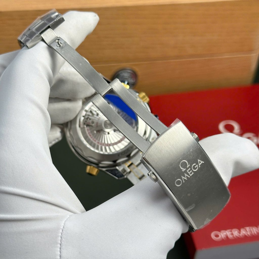Đồng Hồ Omega Rep Cao Cấp Seamaster Diver 300M Chronograph Mặt Xanh Blue N1 44mm (1)