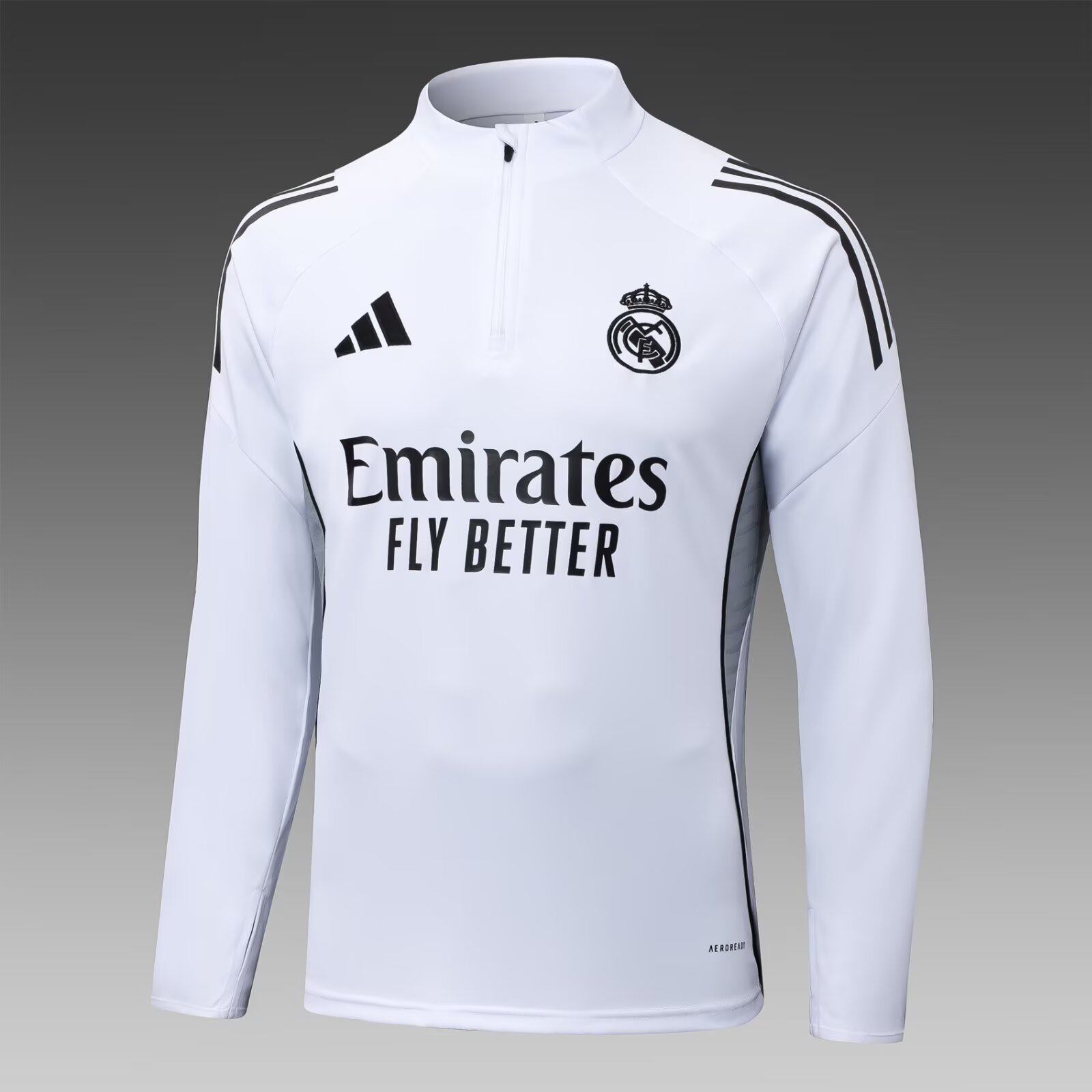 2025/2026 Real Madrid Half-Pull Training Suit White Football Shirt 1:1 Thai Quality Set:football jersey mysite: unitedjerseyfootball 邓江浪:football