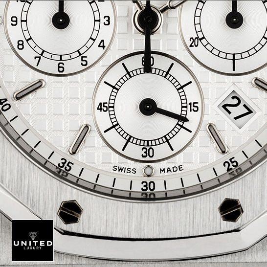 Audemars Piguet Royal Oak Chronograph 26300ST.OO.1110ST.05 Replica Audemars Piguet 25860ST.OO_.1110ST.05 White Dial Replica close view