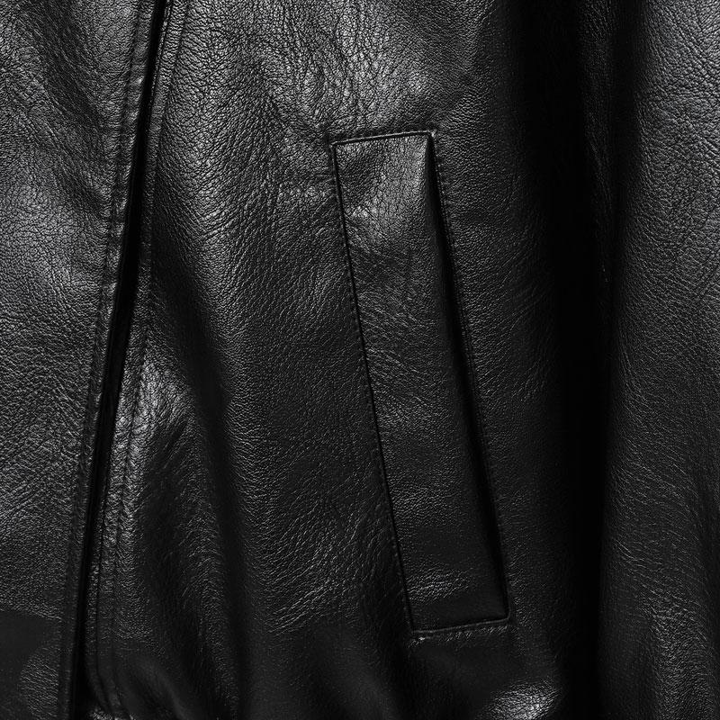 Black Faux Leather Jacket Stand Collar Oversized Moto Biker Jacket Elastic Hem Streetwear Casual Long Sleeve Waterproof Windproof Outerwear for Spring & Fall Ladies Clothes for Daily Wear - Coats active woman overcoat  line  dress slim-fitting style knit