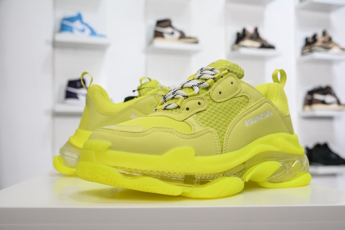 Balenciaga Triple S Clear Sole Sneaker Fluo Yellow White、mysite、Cacoeks