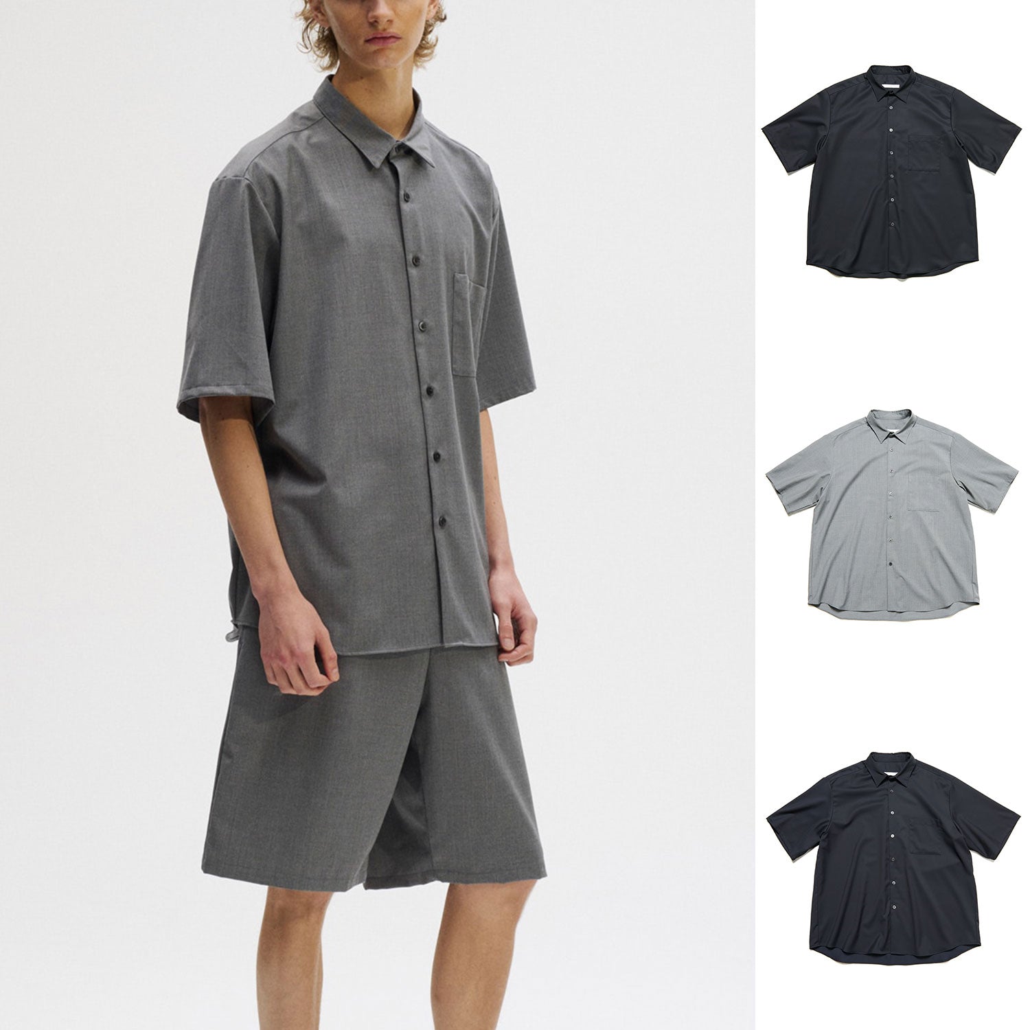 SOPHNET. 25S/S SUMMER STRETCH WOOL S/S SHIRT  SOPH-250017 