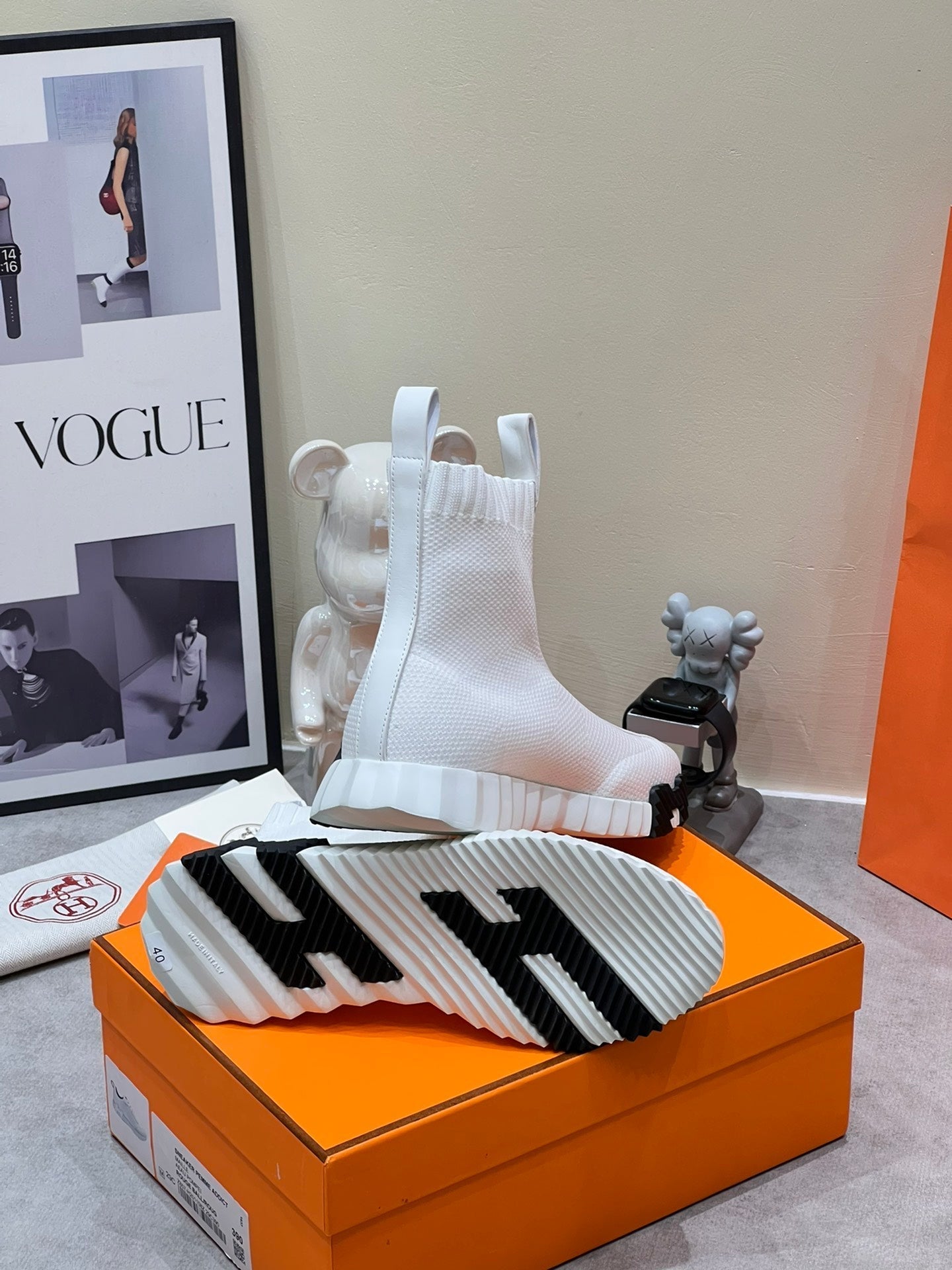 H FUN CLASSIC SNEAKER STYLISH WHITE FABRIC、mysite、Cacoeks