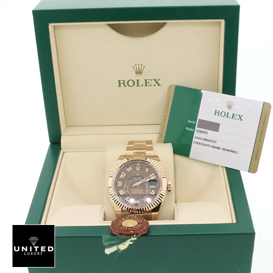 Rose Gold Sky-Dweller Replica 5 Rolex Sky-Dweller Chocolate Dial Rose Gold 326935-0003 Oyster Replica in the Rolex Box