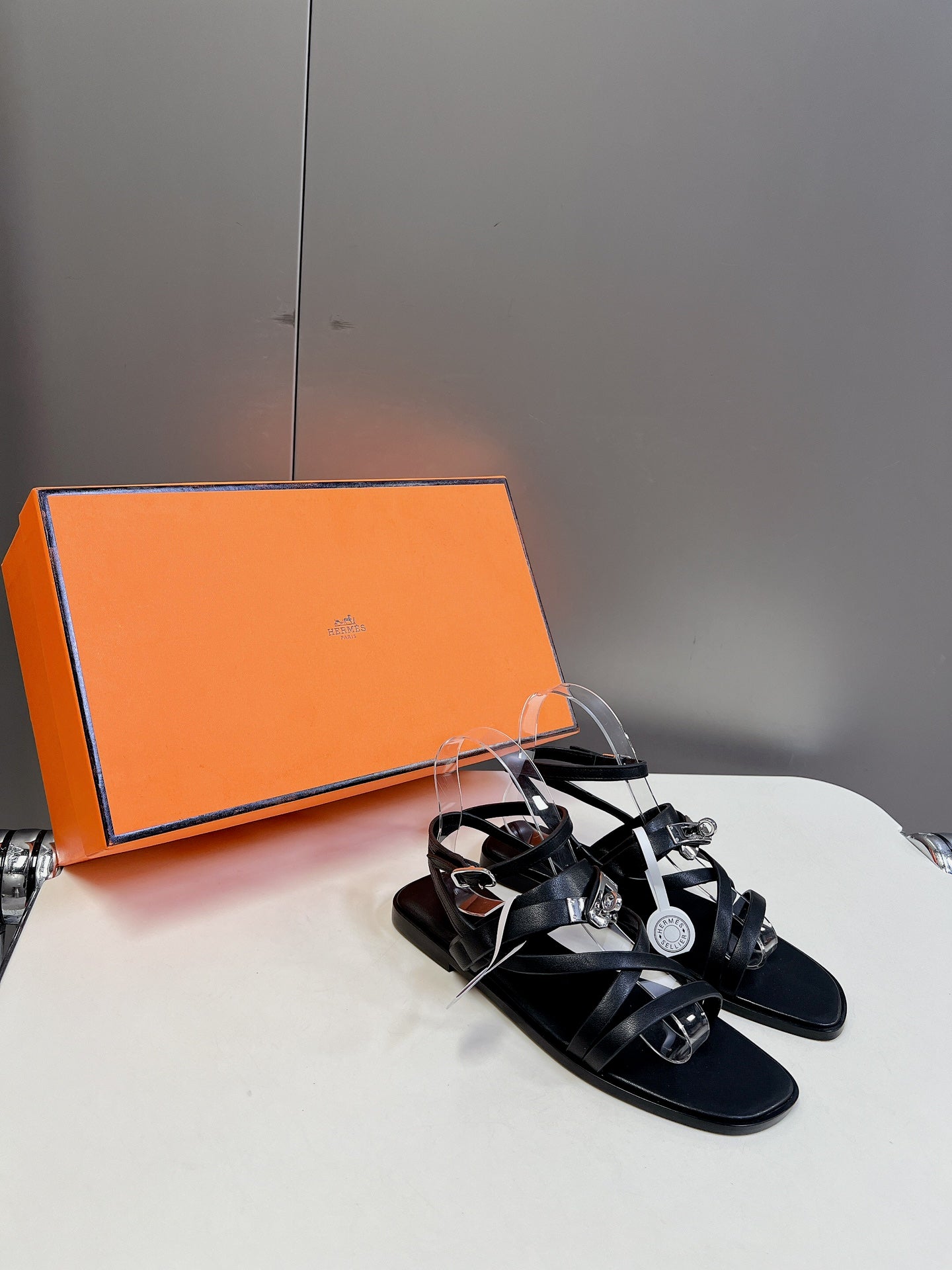 JUNE SANDAL BLACK CALFSKIN、mysite、Cacoeks